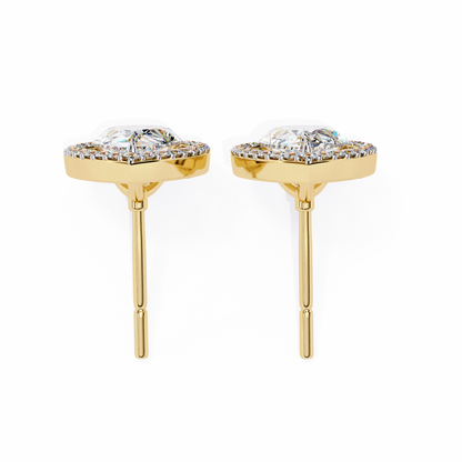Aurora Pear Halo Lab Grown Diamond Studs