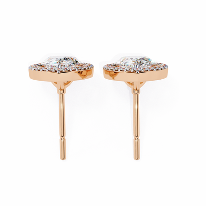 Aurora Pear Halo Lab Grown Diamond Studs