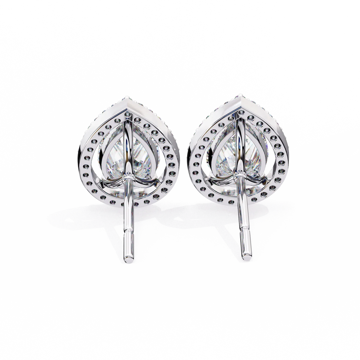 Aurora Pear Halo Lab Grown Diamond Studs - Ophiratbf