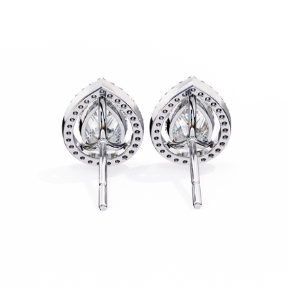 Aurora Pear Halo Lab Grown Diamond Studs