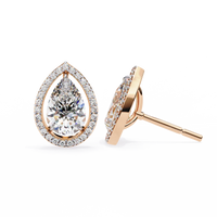 Aurora Pear Halo Lab Grown Diamond Studs - Ophiratbf
