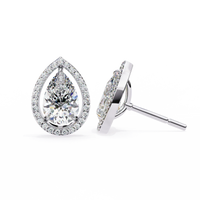 Aurora Pear Halo Lab Grown Diamond Studs - Ophiratbf