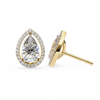 Aurora Pear Halo Lab Grown Diamond Studs - Ophiratbf