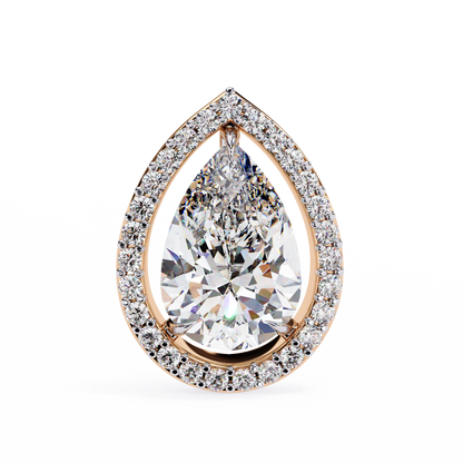 Aurora Pear Halo Lab Grown Diamond Studs