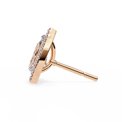 Aurora Pear Halo Lab Grown Diamond Studs