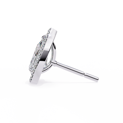 Aurora Pear Halo Lab Grown Diamond Studs