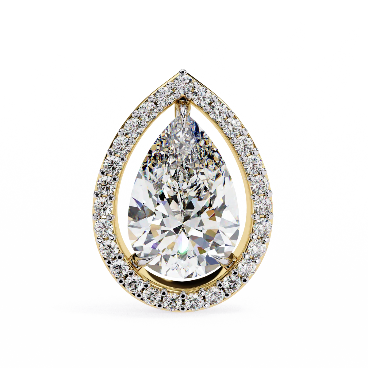 Aurora Pear Halo Lab Grown Diamond Studs - Ophiratbf