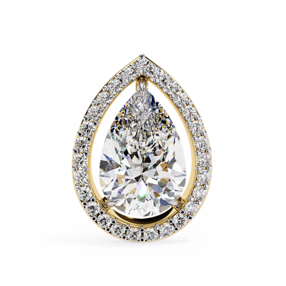 Aurora Pear Halo Lab Grown Diamond Studs