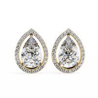 Aurora Pear Halo Lab Grown Diamond Studs - Ophiratbf