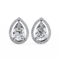 Aurora Pear Halo Lab Grown Diamond Studs - Ophiratbf