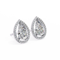 Aurora Pear Halo Lab Grown Diamond Studs - Ophiratbf
