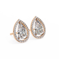 Aurora Pear Halo Lab Grown Diamond Studs - Ophiratbf