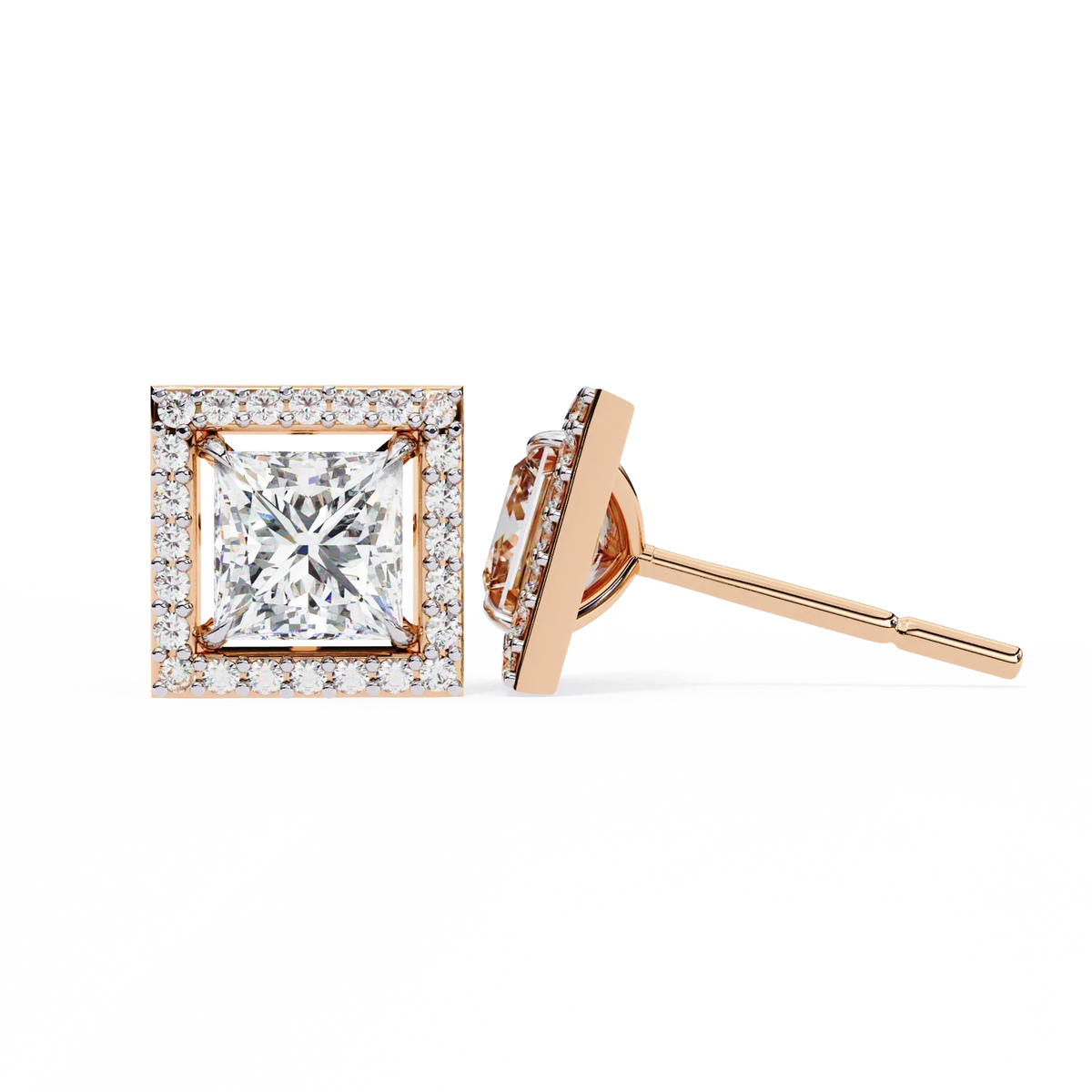 Celestial Princess Halo Lab Grown Diamond Studs - Ophiratbf