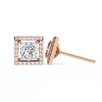 Celestial Princess Halo Lab Grown Diamond Studs - Ophiratbf