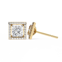 Celestial Princess Halo Lab Grown Diamond Studs - Ophiratbf