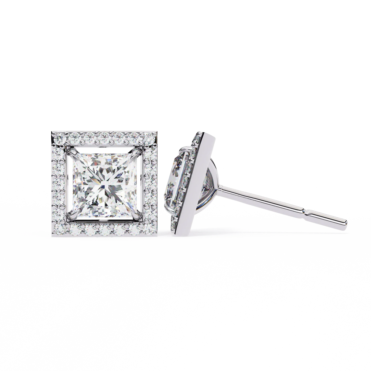 Celestial Princess Halo Lab Grown Diamond Studs - Ophiratbf