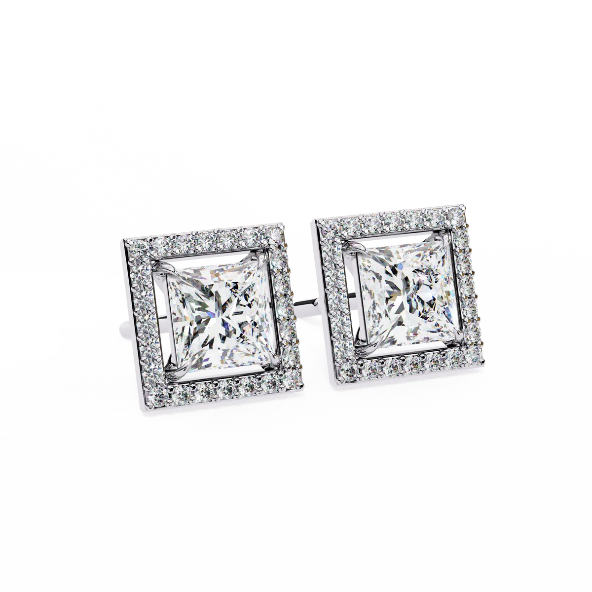Celestial Princess Halo Lab Grown Diamond Studs - Ophiratbf