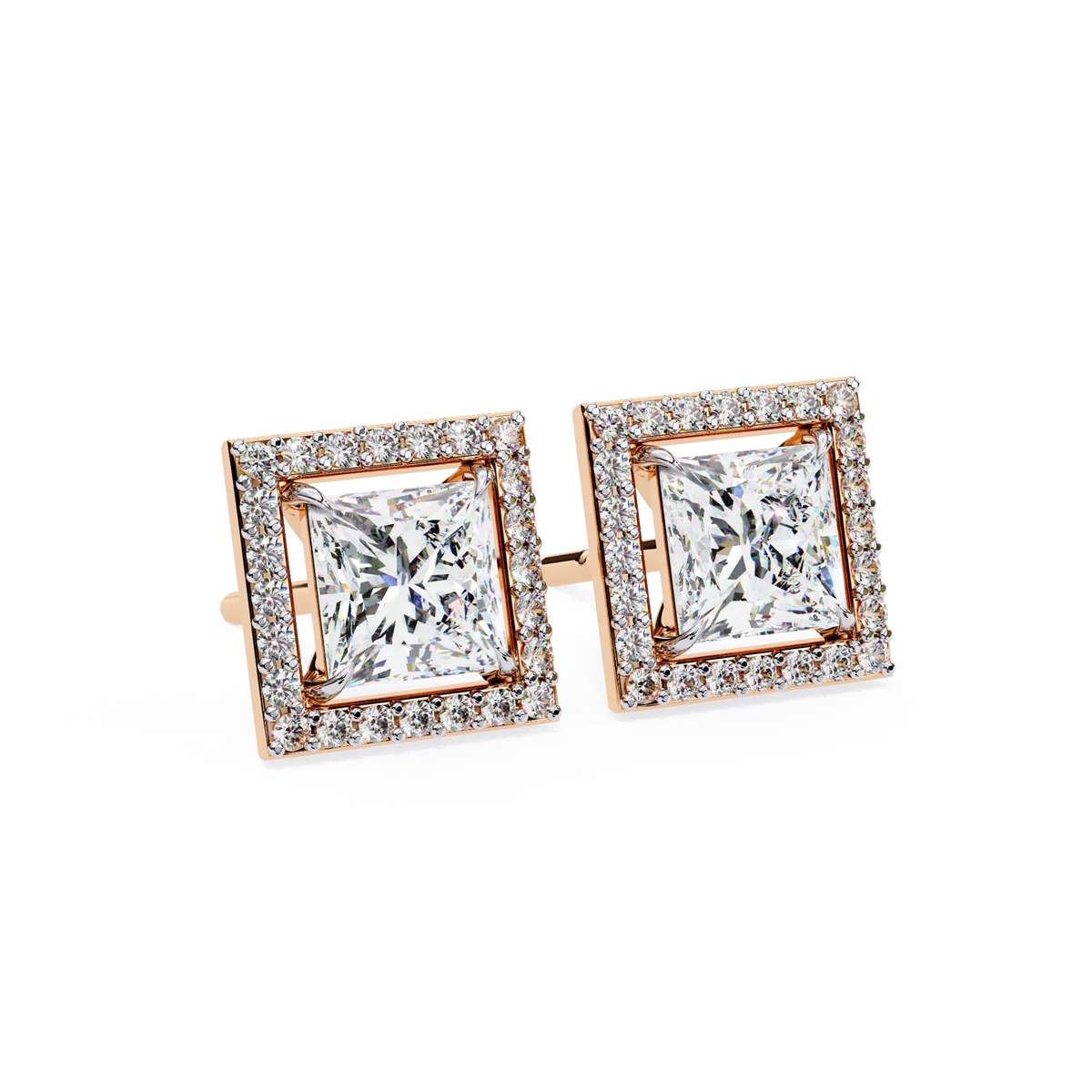 Celestial Princess Halo Lab Grown Diamond Studs - Ophiratbf