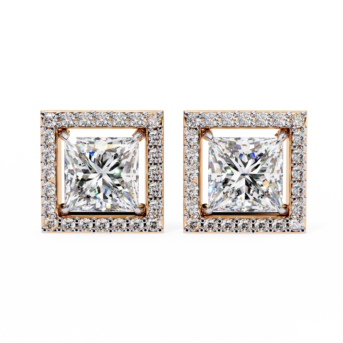 Celestial Princess Halo Lab Grown Diamond Studs - Ophiratbf