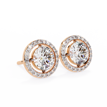 Stellar Floating Halo Lab Grown Diamond Studs