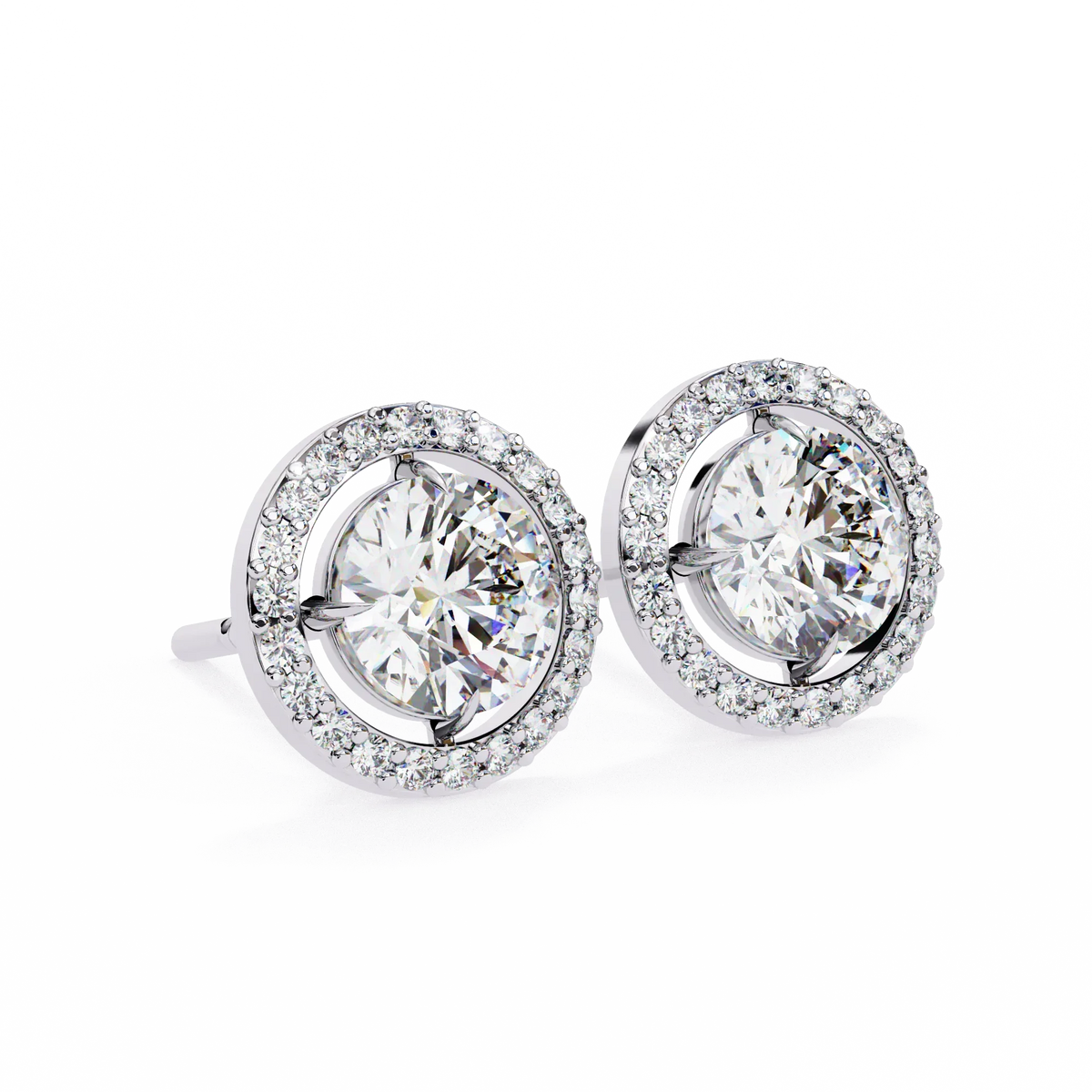Stellar Floating Halo Lab Grown Diamond Studs - Ophiratbf