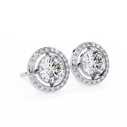 Stellar Floating Halo Lab Grown Diamond Studs