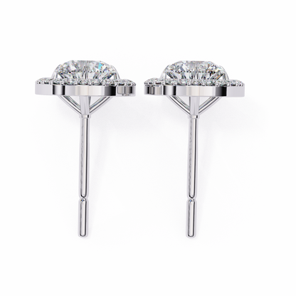 Stellar Floating Halo Lab Grown Diamond Studs