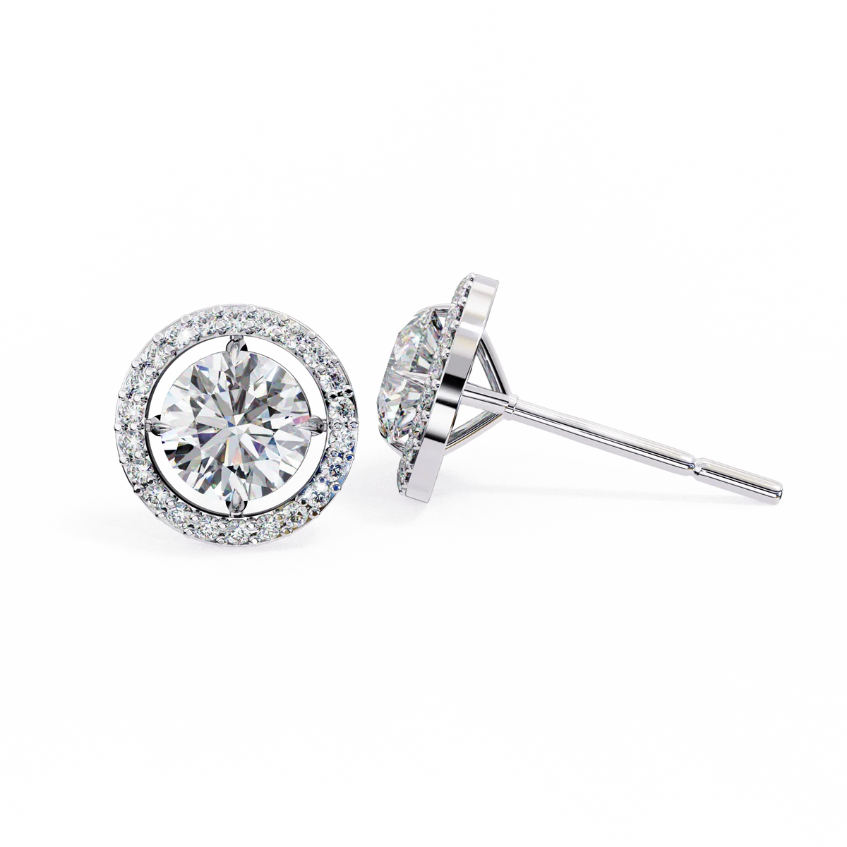 Stellar Floating Halo Lab Grown Diamond Studs - Ophiratbf