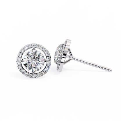 Stellar Floating Halo Lab Grown Diamond Studs