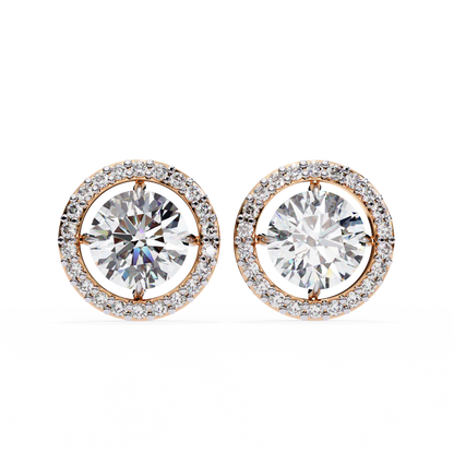Stellar Floating Halo Lab Grown Diamond Studs