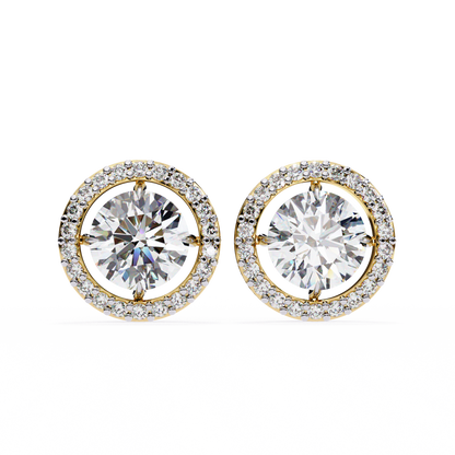 Stellar Floating Halo Lab Grown Diamond Studs