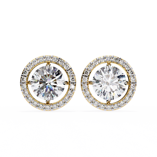 Stellar Floating Halo Lab Grown Diamond Studs