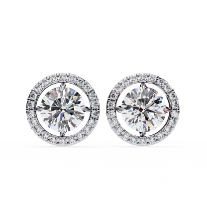 Stellar Floating Halo Lab Grown Diamond Studs