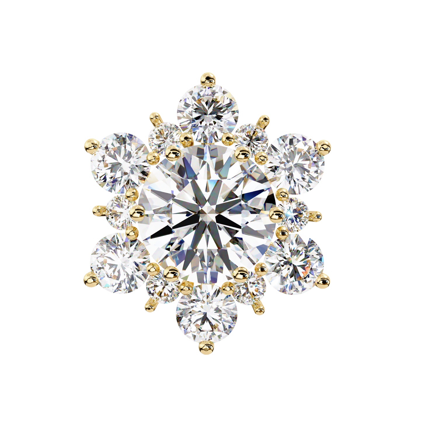 blossom cluster lab grown diamond studs