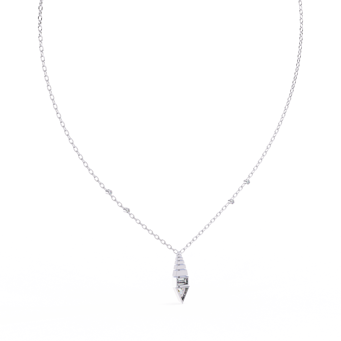 pyramid prism lab grown diamond pendant