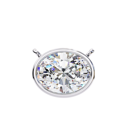 Ella Oval Bezel Solitaire Lab Grown Diamond Necklace