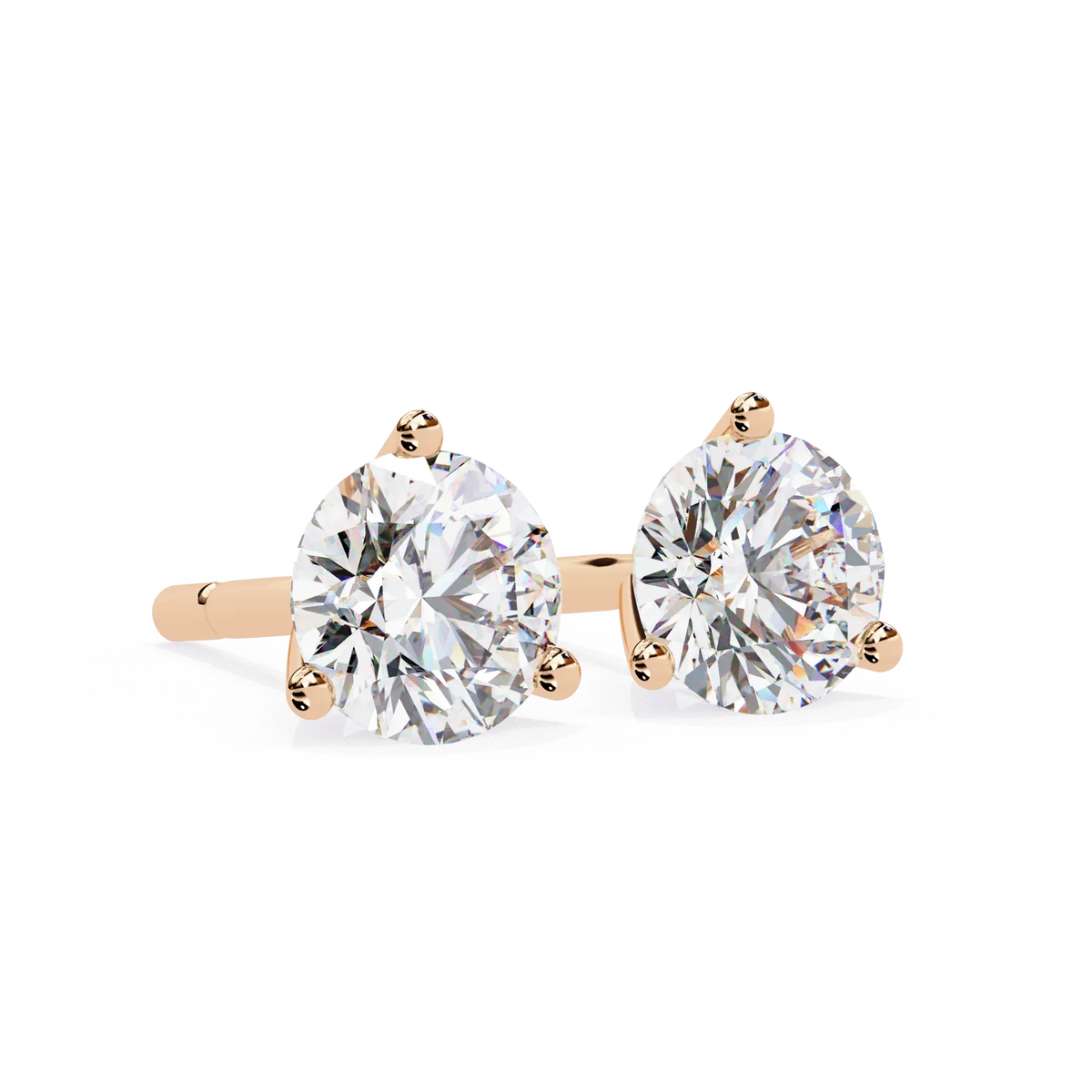 Pure Brilliance Round Lab Grown Diamond Earrings - Ophiratbf
