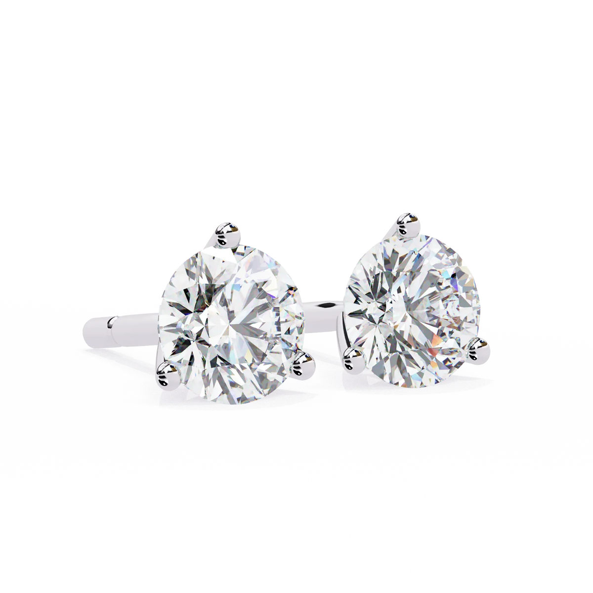 Pure Brilliance Round Lab Grown Diamond Earrings - Ophiratbf