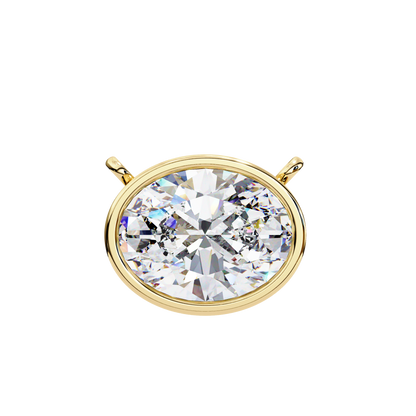 Ella Oval Bezel Solitaire Lab Grown Diamond Necklace