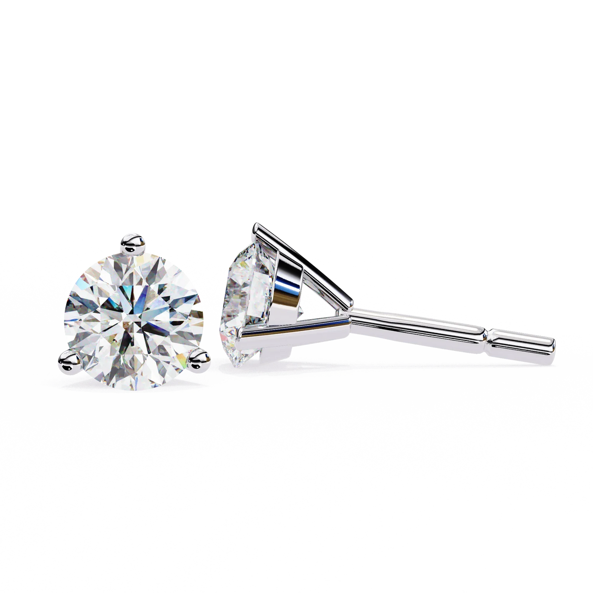 Pure Brilliance Round Lab Grown Diamond Earrings - Ophiratbf