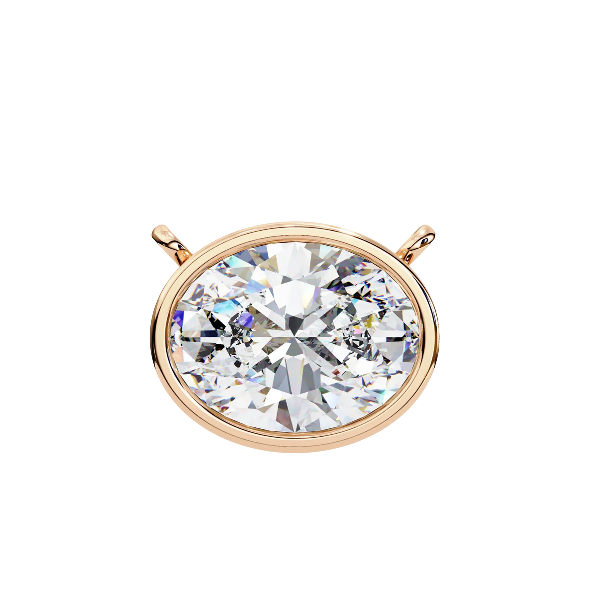 Ella Oval Bezel Solitaire Lab Grown Diamond Necklace - Ophiratbf