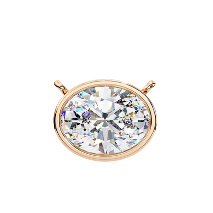 Ella Oval Bezel Solitaire Lab Grown Diamond Necklace