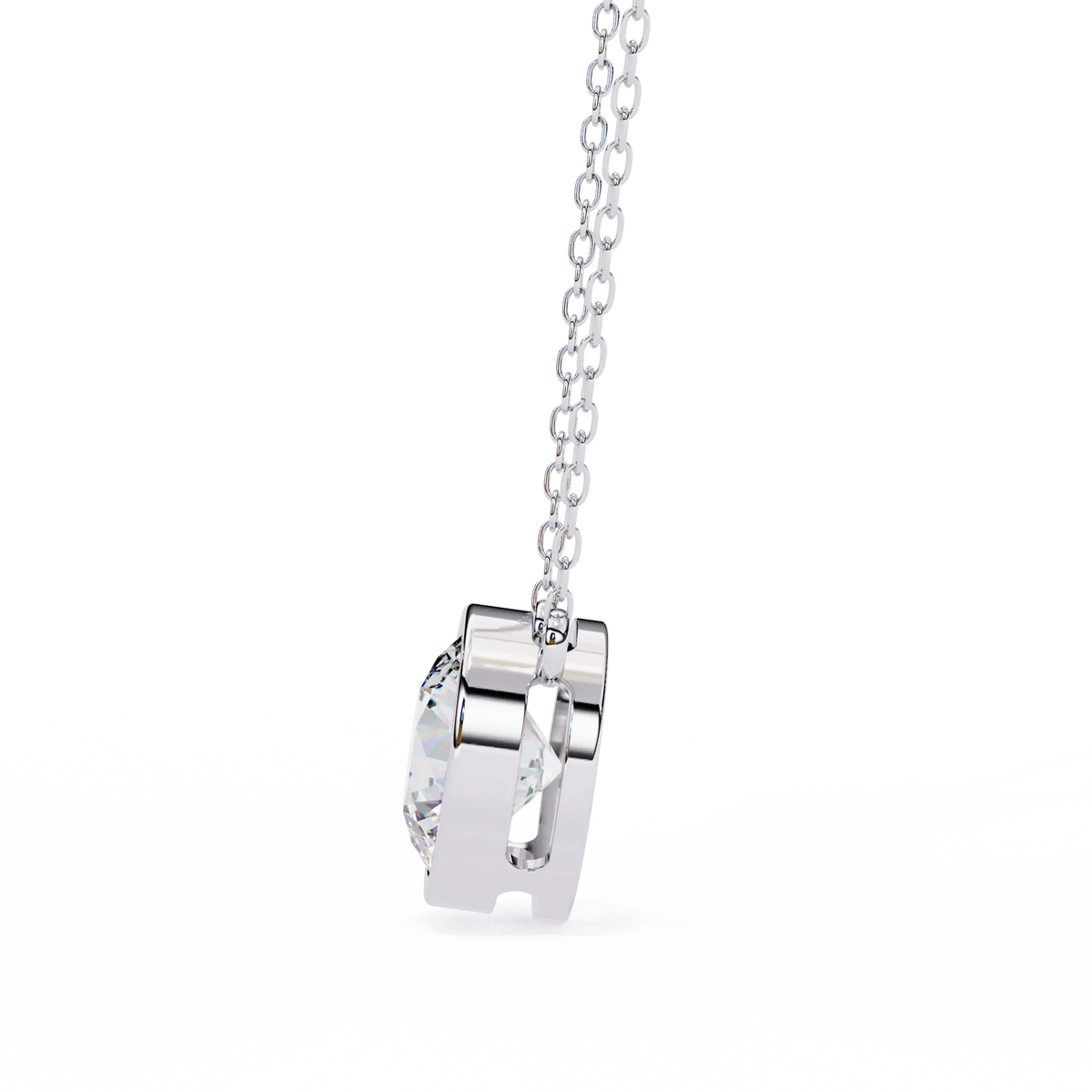 Aurora Bezel Solitaire Lab Grown Diamond Necklace - Ophiratbf