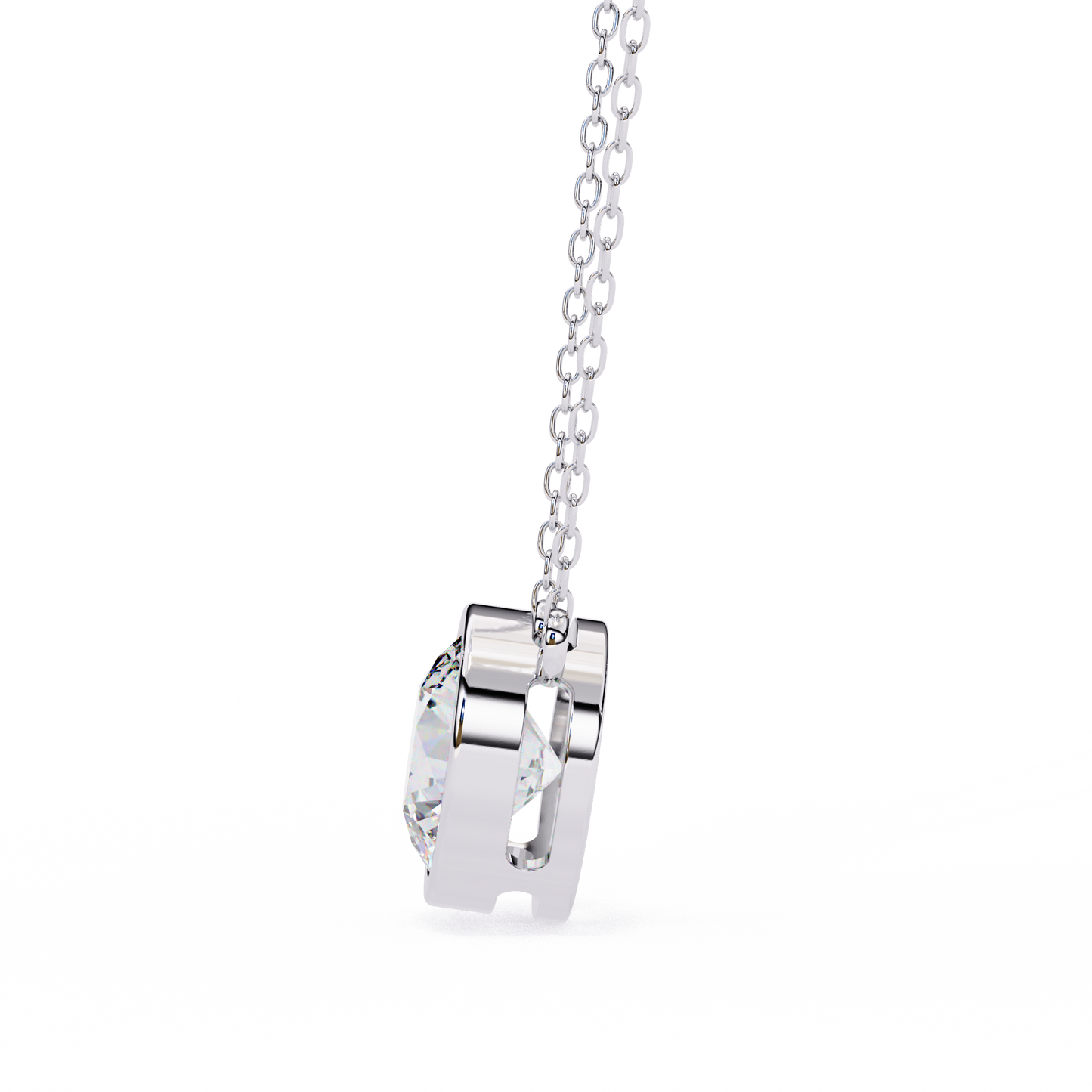 aurora bezel solitaire lab grown diamond necklace
