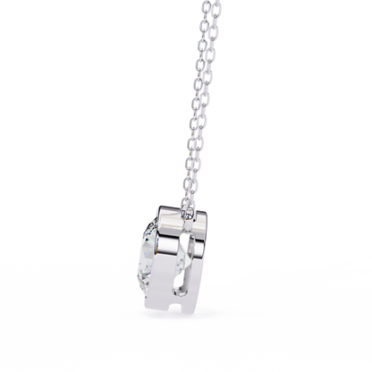 Aurora Bezel Solitaire Lab Grown Diamond Necklace