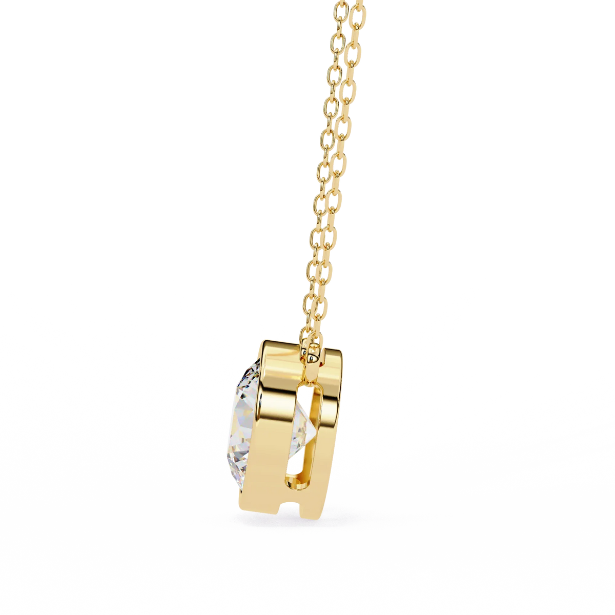 Aurora Bezel Solitaire Lab Grown Diamond Necklace - Ophiratbf