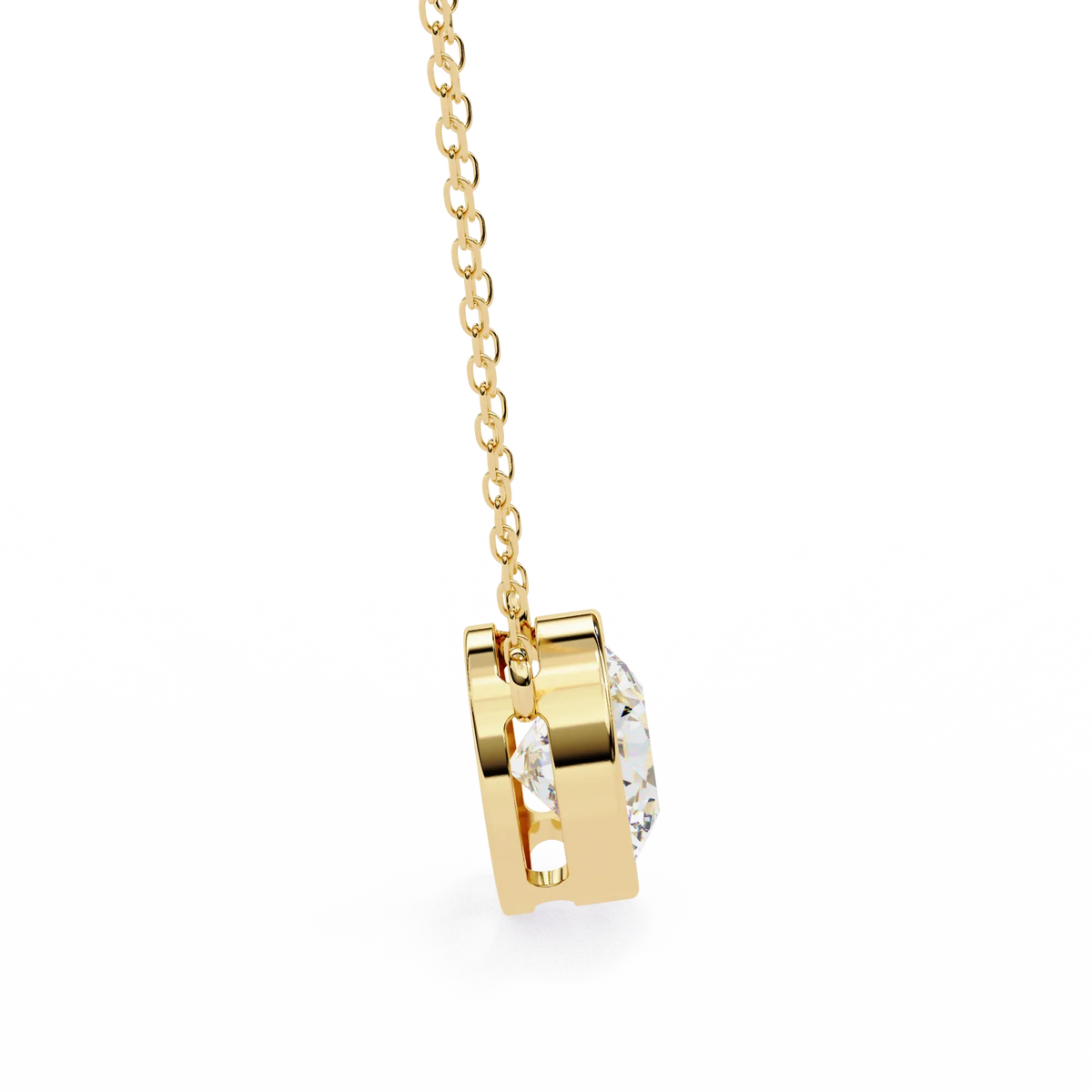 Aurora Bezel Solitaire Lab Grown Diamond Necklace - Ophiratbf