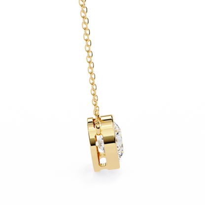 Aurora Bezel Solitaire Lab Grown Diamond Necklace