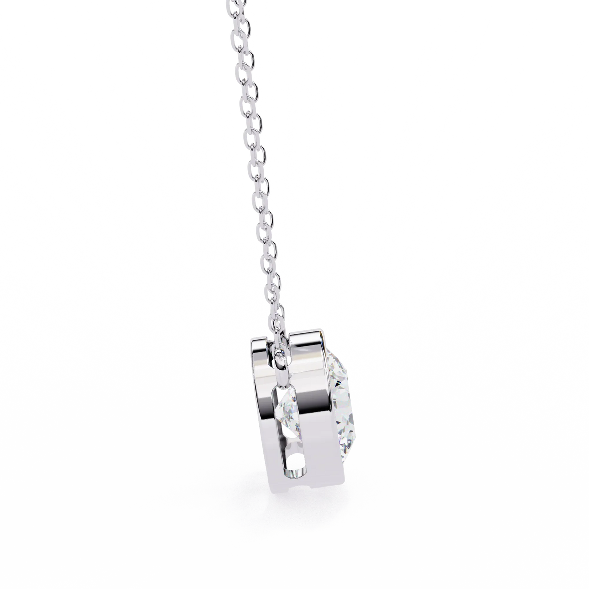 Aurora Bezel Solitaire Lab Grown Diamond Necklace - Ophiratbf