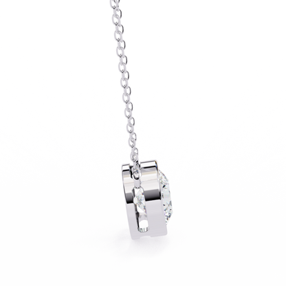 Aurora Bezel Solitaire Lab Grown Diamond Necklace